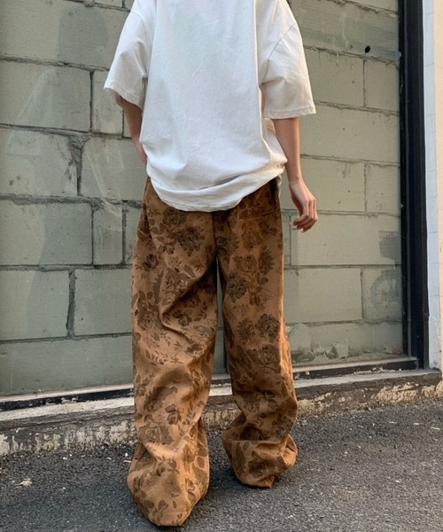 sevens(セブンズ)の「フラワー柄ワイドストリートパンツ(se)(その他パンツ・レディース・ブラック/ブラウン・FREE)」の4枚目の写真