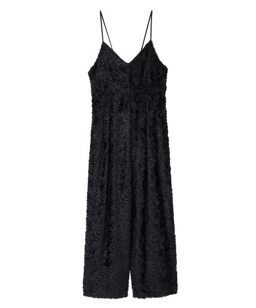 サロペット・オーバーオール・オールインワン CLANE FRINGE CAMISOLE ALL IN ONE Black CLANE（クラネ）の「CLANE/クラネ/FRINGE CAMISOLE ALL IN ONE