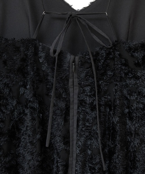 サロペット・オーバーオール・オールインワン CLANE FRINGE CAMISOLE ALL IN ONE Black CLANE サロペット オーバーオール CLANE/クラネ/WAIST OPEN