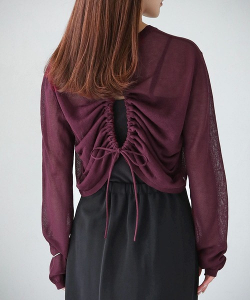 cheriella(シェリエラ)の「【cheriella】WEB限定バックストリングシアーニットトップス(ニット/セーター・レディース・ブルー/アイボリー/ブラック/カーキ/ワインレッド/チャコールグレー・M)」の6枚目の写真