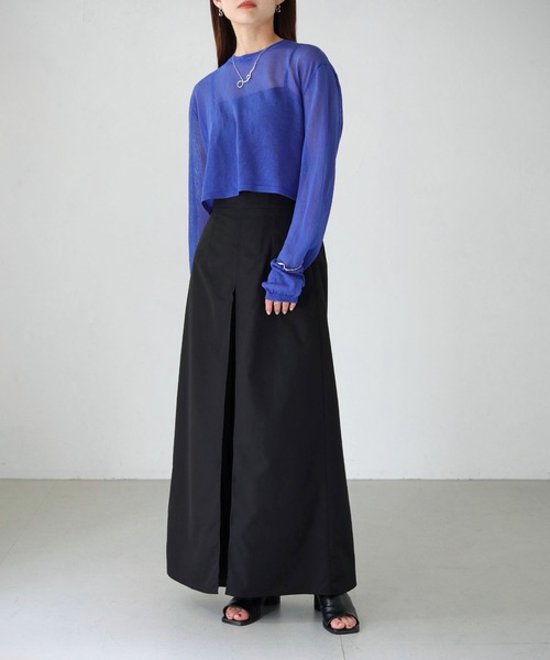 cheriella(シェリエラ)の「【cheriella】WEB限定バックストリングシアーニットトップス(ニット/セーター・レディース・ブルー/アイボリー/ブラック/カーキ/ワインレッド/チャコールグレー・M)」の14枚目の写真