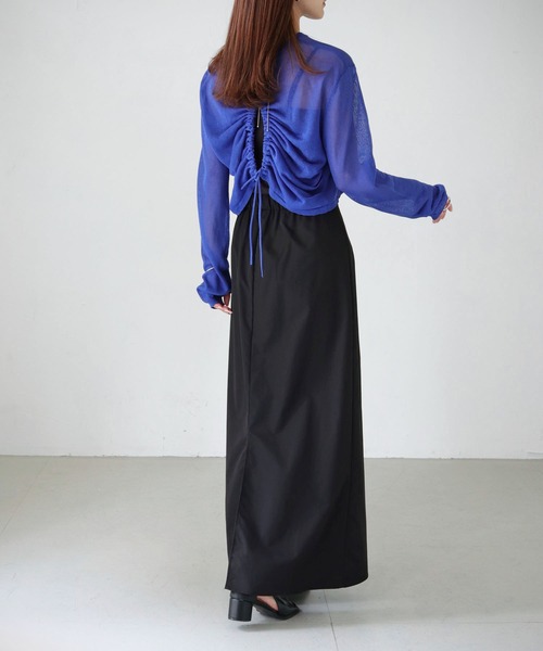 cheriella(シェリエラ)の「【cheriella】WEB限定バックストリングシアーニットトップス(ニット/セーター・レディース・ブルー/アイボリー/ブラック/カーキ/ワインレッド/チャコールグレー・M)」の16枚目の写真