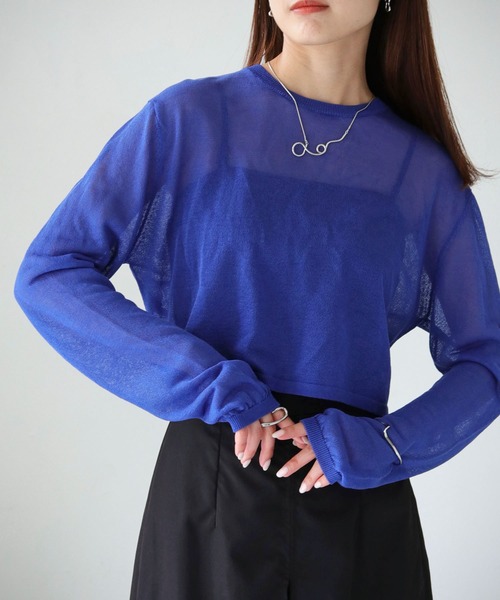 cheriella(シェリエラ)の「【cheriella】WEB限定バックストリングシアーニットトップス(ニット/セーター・レディース・ブルー/アイボリー/ブラック/カーキ/ワインレッド/チャコールグレー・M)」の12枚目の写真