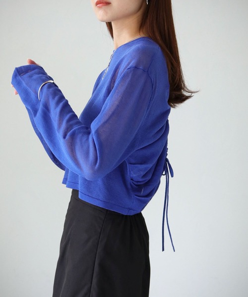 cheriella(シェリエラ)の「【cheriella】WEB限定バックストリングシアーニットトップス(ニット/セーター・レディース・ブルー/アイボリー/ブラック/カーキ/ワインレッド/チャコールグレー・M)」の13枚目の写真