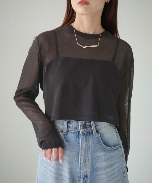 cheriella(シェリエラ)の「【cheriella】WEB限定バックストリングシアーニットトップス(ニット/セーター・レディース・ブルー/アイボリー/ブラック/カーキ/ワインレッド/チャコールグレー・M)」の8枚目の写真