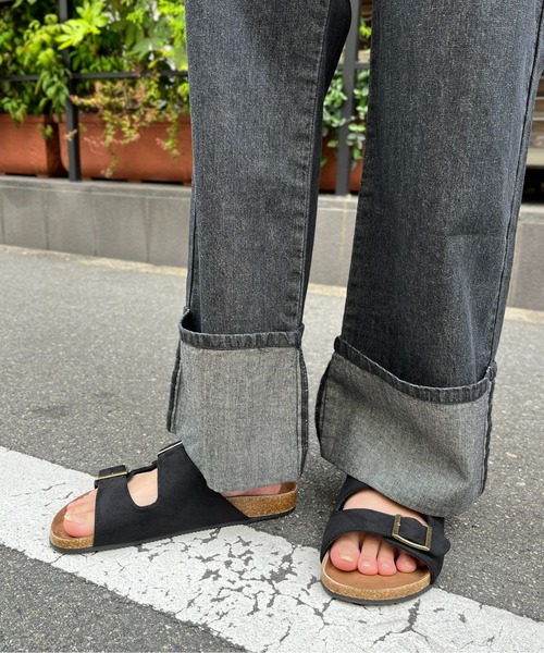 CPCM(シーピーシーエム)の「綿麻折り返しベルトデニムパンツ(デニムパンツ・レディース・ブラック/ブルー・FREE)」の14枚目の写真