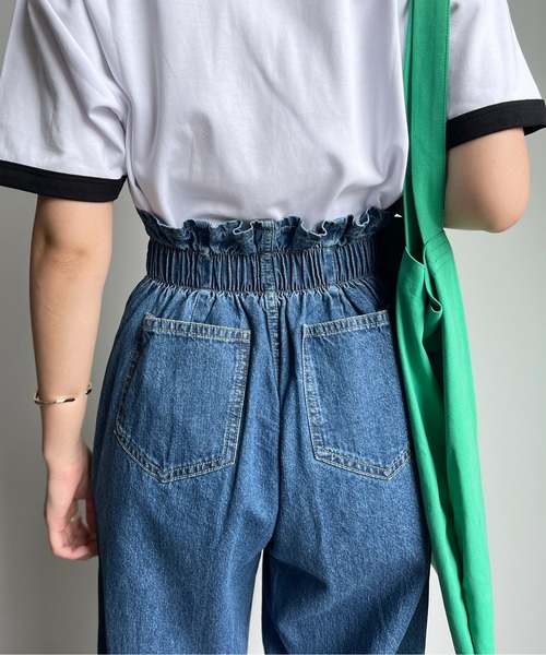 CPCM(シーピーシーエム)の「綿麻折り返しベルトデニムパンツ(デニムパンツ・レディース・ブラック/ブルー・FREE)」の19枚目の写真