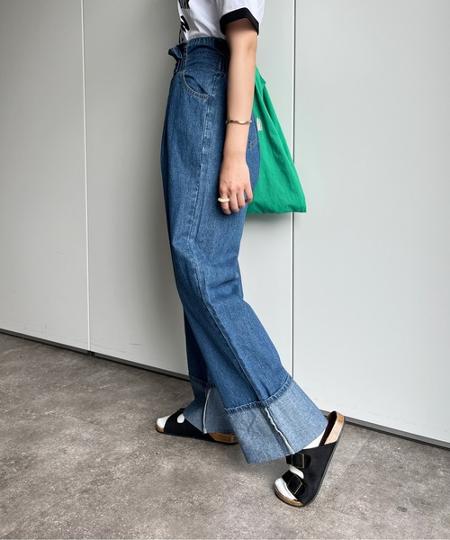 CPCM(シーピーシーエム)の「綿麻折り返しベルトデニムパンツ(デニムパンツ・レディース・ブラック/ブルー・FREE)」の20枚目の写真
