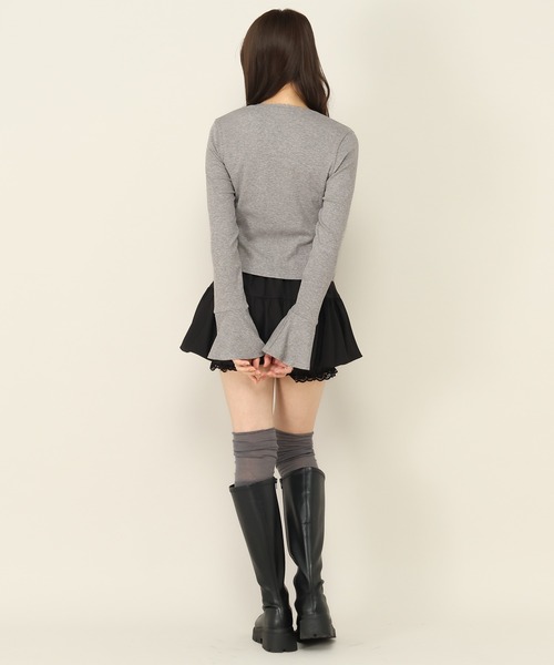 Heather(ヘザー)の「シアーキリカエリブSOX 964396(ソックス/靴下・レディース・グレー/アイボリー/ブラック/オフホワイト・FREE)」の8枚目の写真