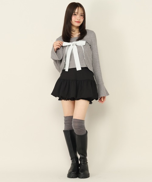 Heather(ヘザー)の「シアーキリカエリブSOX 964396(ソックス/靴下・レディース・グレー/アイボリー/ブラック/オフホワイト・FREE)」の5枚目の写真