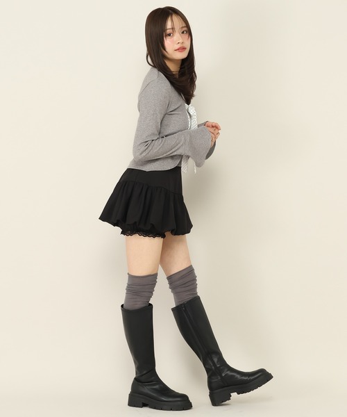 Heather(ヘザー)の「シアーキリカエリブSOX 964396(ソックス/靴下・レディース・グレー/アイボリー/ブラック/オフホワイト・FREE)」の7枚目の写真