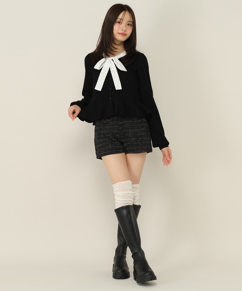 Heather(ヘザー)の「シアーキリカエリブSOX 964396(ソックス/靴下・レディース・グレー/アイボリー/ブラック/オフホワイト・FREE)」の11枚目の写真