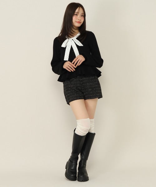 Heather(ヘザー)の「シアーキリカエリブSOX 964396(ソックス/靴下・レディース・グレー/アイボリー/ブラック/オフホワイト・FREE)」の12枚目の写真