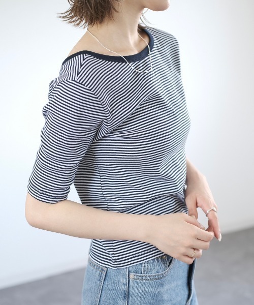 セール】2wayUネック五分袖T / U neck half sleeve T プル
