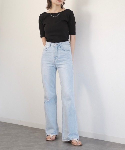 セール】2wayUネック五分袖T / U neck half sleeve T プル
