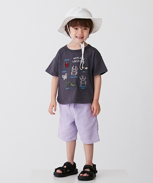 petit main(プティマイン)の「カラーハーフパンツ(その他パンツ・キッズ・チャコール/ラベンダー/オレンジ/ターコイズブルー/イエロー/カーキ/ベージュ・90cm/100cm/110cm/120cm/130cm)」の6枚目の写真