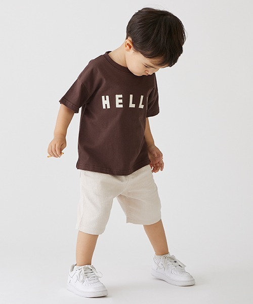 petit main(プティマイン)の「カラーハーフパンツ(その他パンツ・キッズ・チャコール/ラベンダー/オレンジ/ターコイズブルー/イエロー/カーキ/ベージュ・90cm/100cm/110cm/120cm/130cm)」の3枚目の写真