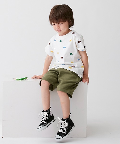 petit main(プティマイン)の「カラーハーフパンツ(その他パンツ・キッズ・チャコール/ラベンダー/オレンジ/ターコイズブルー/イエロー/カーキ/ベージュ・90cm/100cm/110cm/120cm/130cm)」の4枚目の写真
