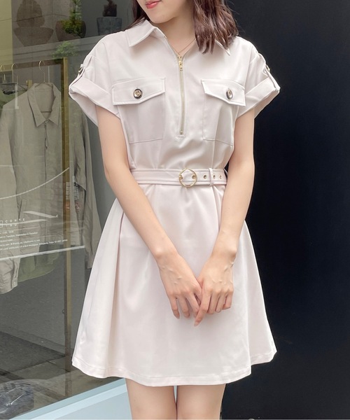 TORTE（トルテ）の「CPOロールアップワンピース（ワンピース・レディース・ホワイト/ブラック/ベージュ系その他/ダークブルー/ブラウン・FREE）」の2枚目の写真