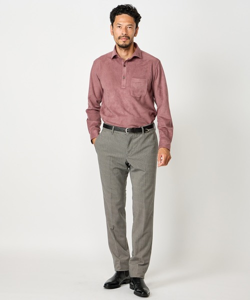 MEN'S BIGI（メンズビギ）の「トリコットコーデュロイ千鳥格子プリントスラックスパンツ＜セットアップ対応＞（スラックス・メンズ・ブラウン/グレー・02/03/01/04）」の18枚目の写真