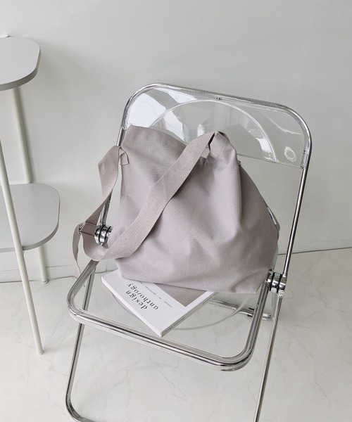 AS KNOW AS plus（アズノゥアズプラス）の「○キャンバスショルダーバッグ（ショルダーバッグ・レディース・アイボリー/ブラック/グリーン/グレー・FREE）」の8枚目の写真