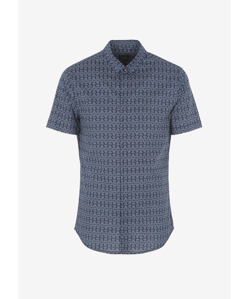 【アルマーニエクスチェンジ】オールオーバーロゴ 半袖シャツ ARMANI EXCHANGE シャツ 「A|X アルマーニ エクスチェンジ