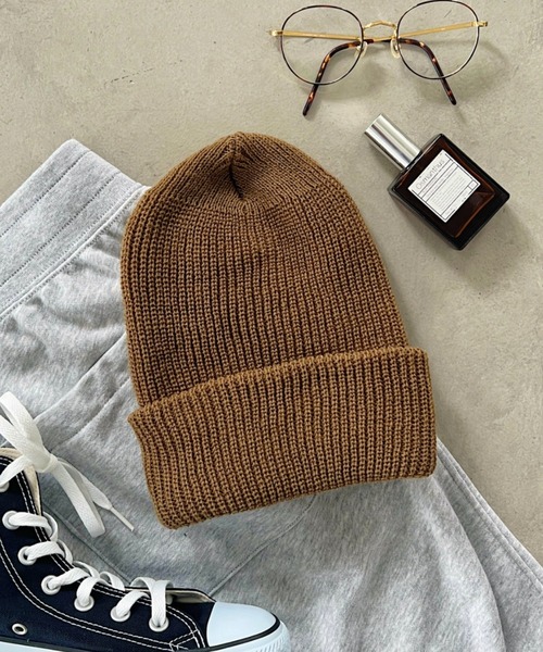 ROTHCO（ロスコ）の「ROTHCO(ロスコ)/Acrylic Watch Cap アクリルワッチニットキャップ　ビーニー　ニット帽　ユニセックス（ニットキャップ/ビーニー・メンズ・オレンジ/ライム/オリーブ/カーキ/グレー/ネイビー/ブラウン/チャコールグレー/ブラック・FREE）」の4枚目の写真