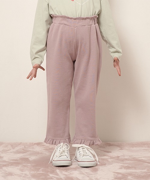 Lycee mine(リセマイン)の「【エニウェアシリーズ】9分丈裾フリルパンツ(その他パンツ・キッズ・スカイブルー/ブラック/モカ/ベビーピンク/ライトベージュ/グレイッシュベージュ・100cm/110cm/120cm/130cm/140cm)」の6枚目の写真