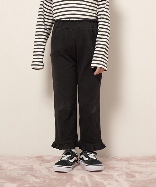 Lycee mine(リセマイン)の「【エニウェアシリーズ】9分丈裾フリルパンツ(その他パンツ・キッズ・スカイブルー/ブラック/モカ/ベビーピンク/ライトベージュ/グレイッシュベージュ・100cm/110cm/120cm/130cm/140cm)」の2枚目の写真