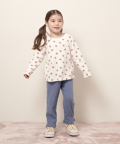Lycee mine(リセマイン)の「【エニウェアシリーズ】9分丈裾フリルパンツ(その他パンツ・キッズ・スカイブルー/ブラック/モカ/ベビーピンク/ライトベージュ/グレイッシュベージュ・100cm/110cm/120cm/130cm/140cm)」の17枚目の写真
