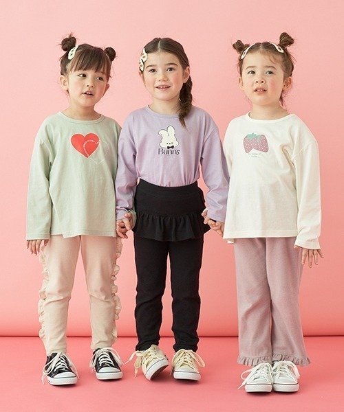 Lycee mine(リセマイン)の「【エニウェアシリーズ】9分丈裾フリルパンツ(その他パンツ・キッズ・スカイブルー/ブラック/モカ/ベビーピンク/ライトベージュ/グレイッシュベージュ・100cm/110cm/120cm/130cm/140cm)」の9枚目の写真