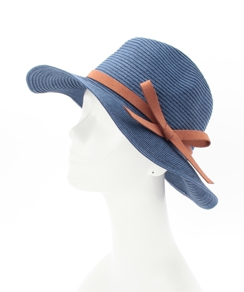 THE EMPORIUM（ジエンポリアム）の「リボン付きツバ広ハット（ハット・レディース・ベージュ/ブルー/ホワイト・00）」の7枚目の写真