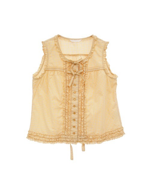 PINK HOUSE(ピンクハウス)の「ギンガムチェックノースリーブブラウス(シャツ/ブラウス・レディース・ブラック/ピンク/レッド/イエロー/ミント・フリー)」の4枚目の写真