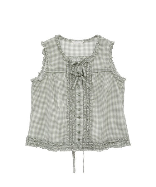 PINK HOUSE(ピンクハウス)の「ギンガムチェックノースリーブブラウス(シャツ/ブラウス・レディース・ブラック/ピンク/レッド/イエロー/ミント・フリー)」の7枚目の写真