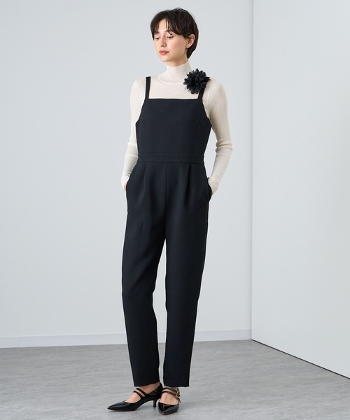 ANAYI ウールツイルストレッチ サロペット スカート