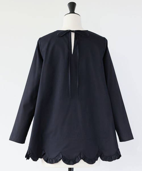 ELFRANK エルフランク 裾スカラップフリルイレヘムブラウス