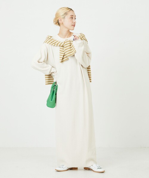 FREAK'S STORE（フリークスストア）の「限定展開　セルフカット リブクルーネック Ｔシャツワンピース（ワンピース・レディース・グリーン/ブラック/ブルー/ナチュラル/グレー/イエロー/オレンジ・ﾌﾘ-）」の3枚目の写真