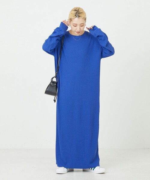 FREAK'S STORE（フリークスストア）の「限定展開　セルフカット リブクルーネック Ｔシャツワンピース（ワンピース・レディース・グリーン/ブラック/ブルー/ナチュラル/グレー/イエロー/オレンジ・ﾌﾘ-）」の5枚目の写真