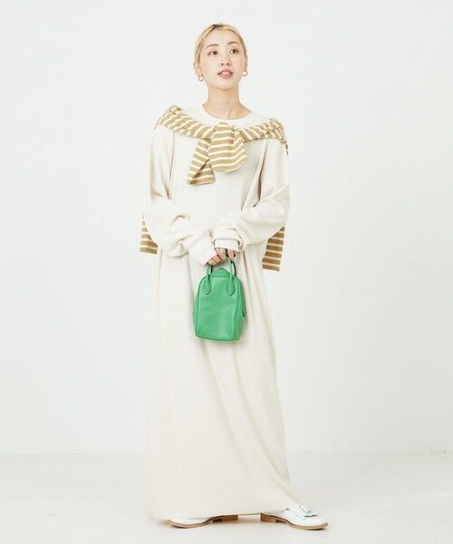 FREAK'S STORE（フリークスストア）の「限定展開　セルフカット リブクルーネック Ｔシャツワンピース（ワンピース・レディース・グリーン/ブラック/ブルー/ナチュラル/グレー/イエロー/オレンジ・ﾌﾘ-）」の8枚目の写真