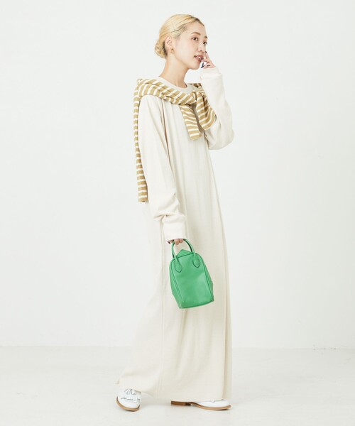 FREAK'S STORE（フリークスストア）の「限定展開　セルフカット リブクルーネック Ｔシャツワンピース（ワンピース・レディース・グリーン/ブラック/ブルー/ナチュラル/グレー/イエロー/オレンジ・ﾌﾘ-）」の10枚目の写真