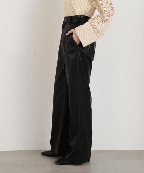 N.(N. Natural Beauty Basic)(エヌエヌナチュラルビューティーベーシック)の「【S Size Line】◆フェイクレザーワイドパンツ(その他パンツ・レディース・ブラック・SMALL/MEDIUM)」の22枚目の写真