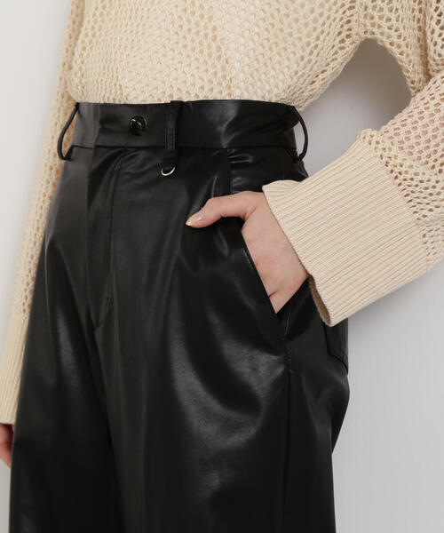 N.(N. Natural Beauty Basic)(エヌエヌナチュラルビューティーベーシック)の「【S Size Line】◆フェイクレザーワイドパンツ(その他パンツ・レディース・ブラック・SMALL/MEDIUM)」の20枚目の写真