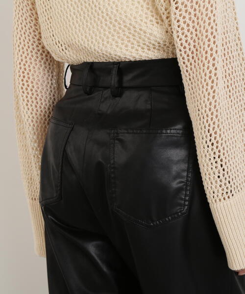 N.(N. Natural Beauty Basic)(エヌエヌナチュラルビューティーベーシック)の「【S Size Line】◆フェイクレザーワイドパンツ(その他パンツ・レディース・ブラック・SMALL/MEDIUM)」の17枚目の写真