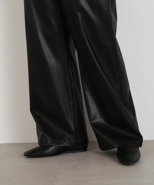 N.(N. Natural Beauty Basic)(エヌエヌナチュラルビューティーベーシック)の「【S Size Line】◆フェイクレザーワイドパンツ(その他パンツ・レディース・ブラック・SMALL/MEDIUM)」の16枚目の写真