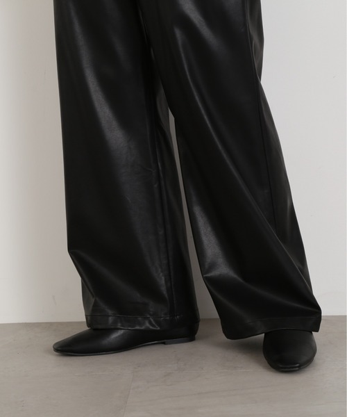 N.(N. Natural Beauty Basic)(エヌエヌナチュラルビューティーベーシック)の「【S Size Line】◆フェイクレザーワイドパンツ(その他パンツ・レディース・ブラック・SMALL/MEDIUM)」の15枚目の写真