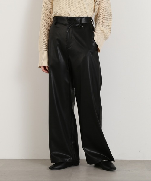 N.(N. Natural Beauty Basic)(エヌエヌナチュラルビューティーベーシック)の「【S Size Line】◆フェイクレザーワイドパンツ(その他パンツ・レディース・ブラック・SMALL/MEDIUM)」の10枚目の写真