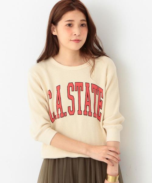 Another Edition(アナザーエディション)の「GOOD ROCK SPEEDロゴクルーネックロングスリーブ/BCgood/s LOGO CN LSL◆(Tシャツ/カットソー・レディース・ナチュラル/ネイビー・フリ-)」の2枚目の写真