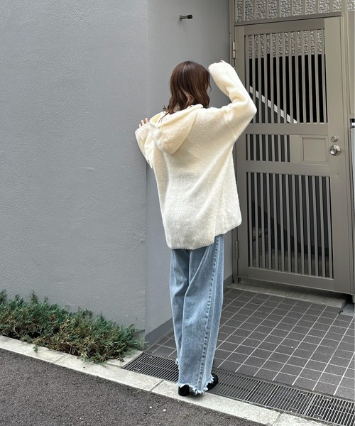 N♡プロフ必読◆リナシメント◆カシミヤ混ウール！グレー”パーカーニット feepur（フェピュール）の「【ハンドウォッシャブル】キーネックニット