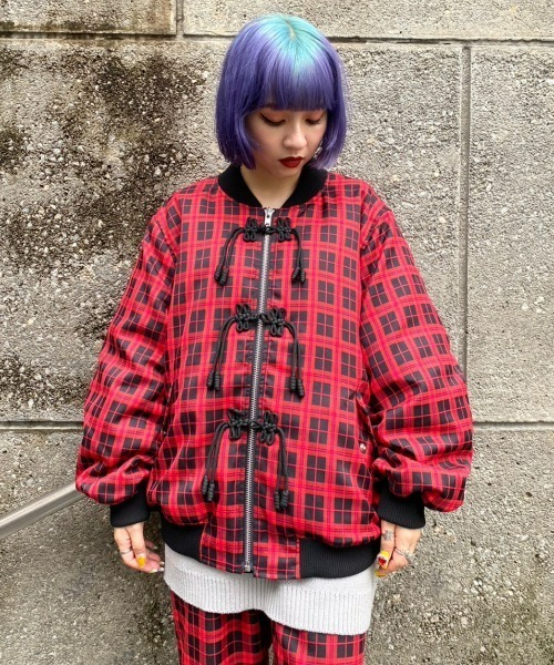 Candy Stripper（キャンディストリッパー）の「CHINA CHECK MA-1（MA-1・レディース・ブルー/ブラック/レッド・2）」の10枚目の写真