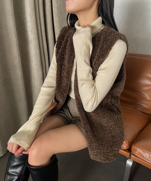Ambre Ciel(アンブルシエル)の「タートルネックリブニット/WEB/EC限定商品(ニット/セーター・レディース・グリーン/グレー/オレンジ系その他/ブラック/アイボリー・FREE)」の9枚目の写真